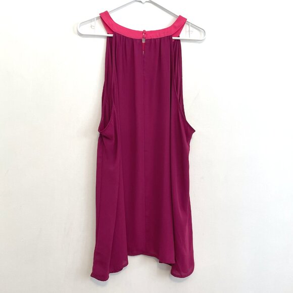 TORRID 3 Plus Size Georgette Halter Tank Berry Pink Colorblock Sleeveless Blouse - Picture 12 of 16
